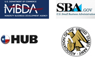 Accreditations: Minority Business Development Agency, Small Business Administration, HUBZone, AUSA